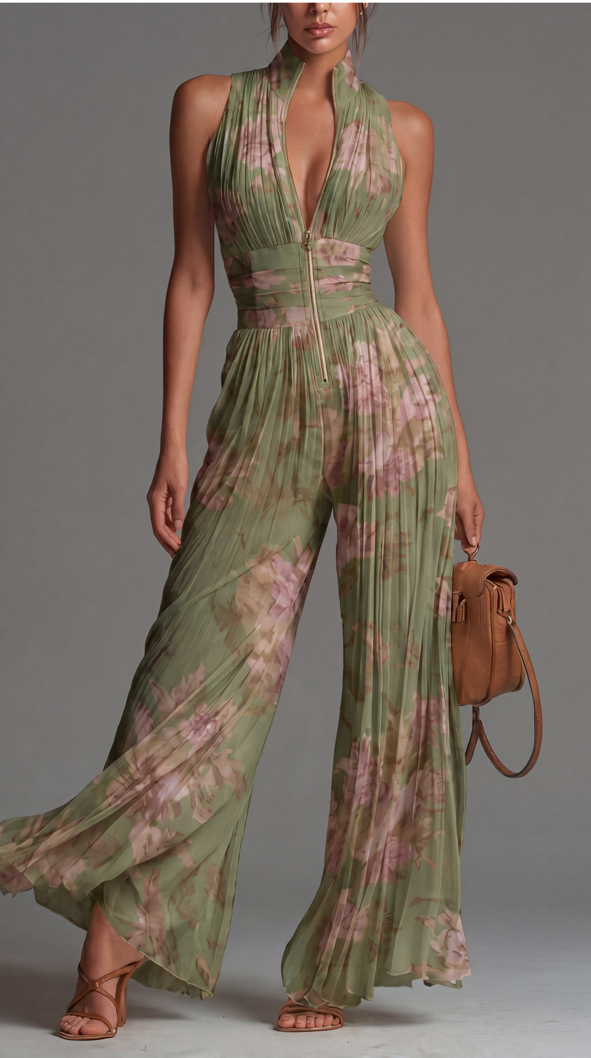 Victoria | Mono de Chiffon Plisado Floral