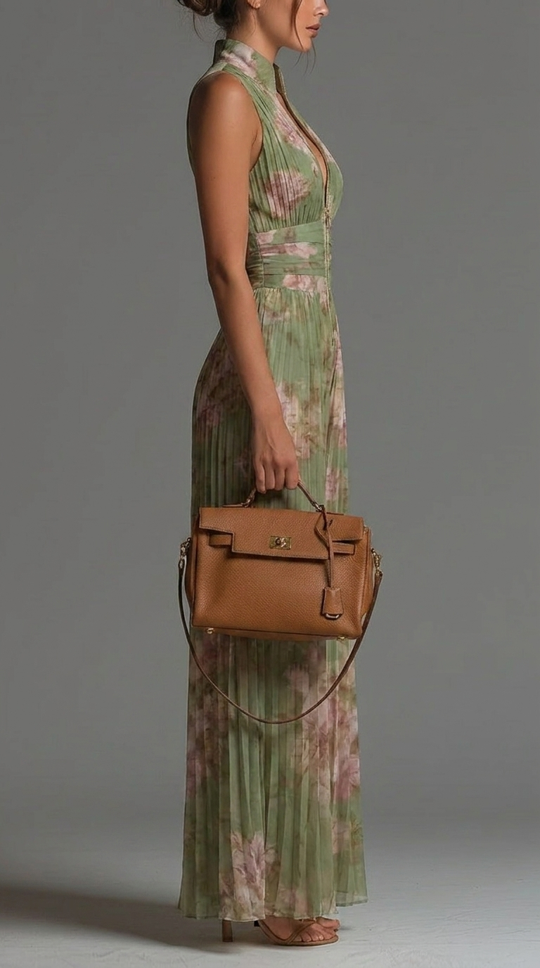 Victoria | Mono de Chiffon Plisado Floral