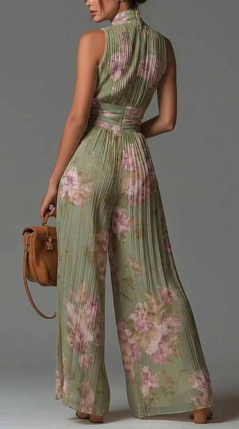 Victoria | Mono de Chiffon Plisado Floral