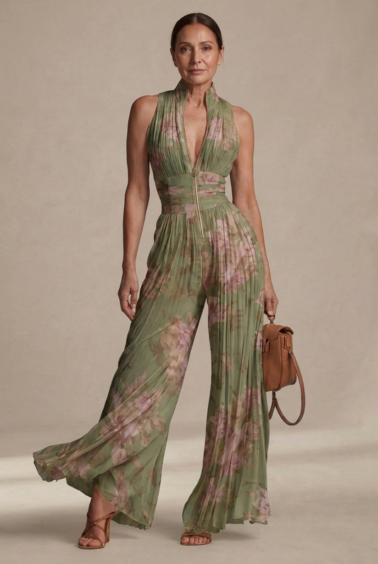 Victoria | Mono de Chiffon Plisado Floral